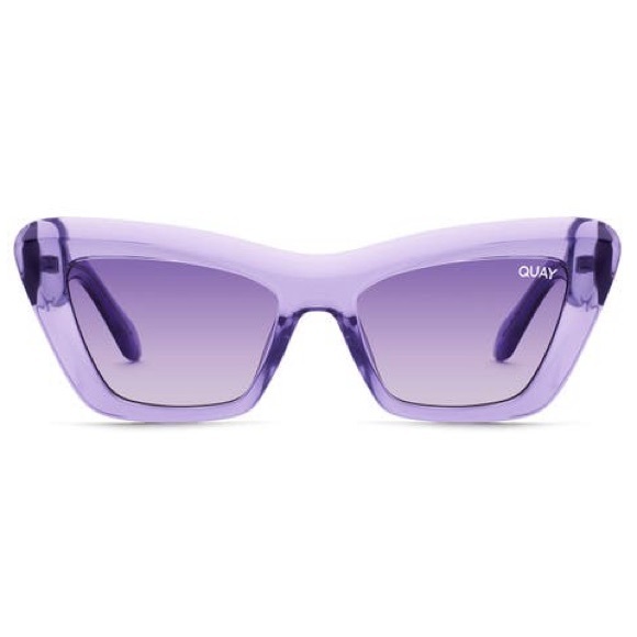 QUAY On The Radio Sunglasses Purple Frame Purple Gradient Lens Cat Eye NWT - Picture 9 of 14
